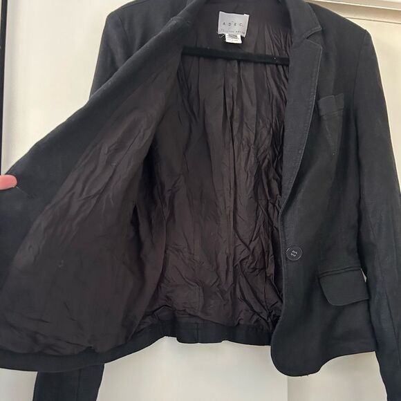 Philippe Adec Black Linen Blazer - Picture 6 of 12